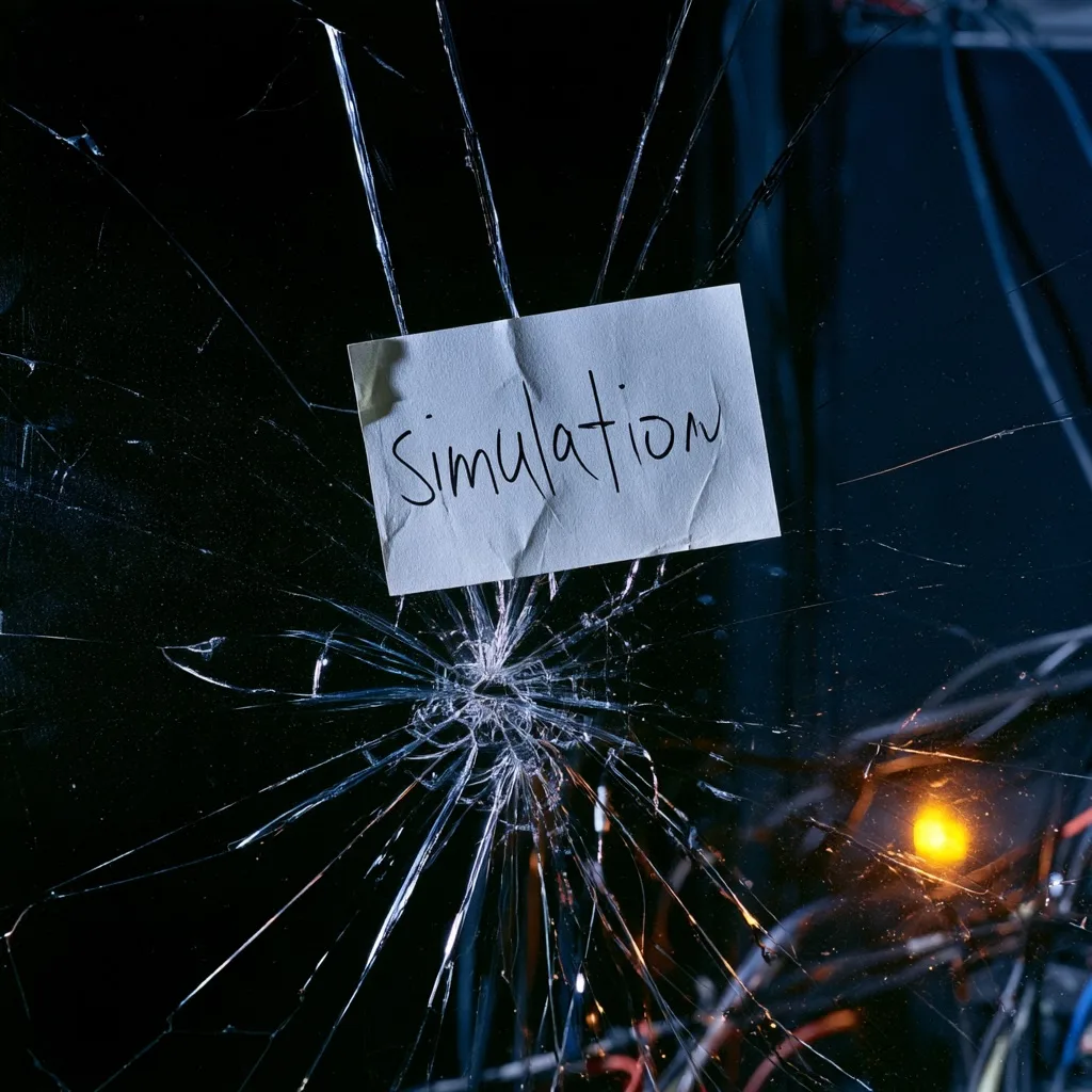 broken glass in simulation